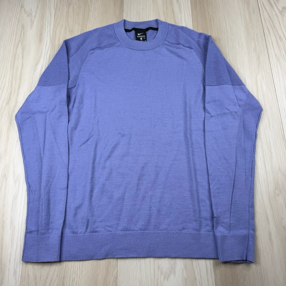 Nike Tiger Woods TW Knit Golf Sweater Mens Size M Medium Wool Blend Purple